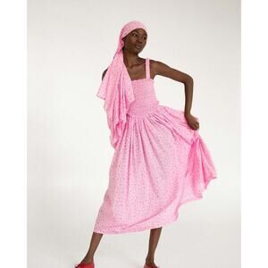 Tach Clothing Amelie Voile Midi Sundress Pink Floral Size Large